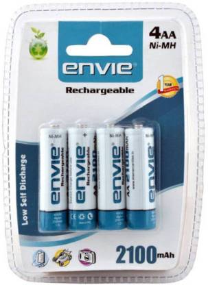 Envie Bettle ECR-20 |Combo With| 4xAA 2100 Ni-MH rechargeable Camera Battery Charger  (White)