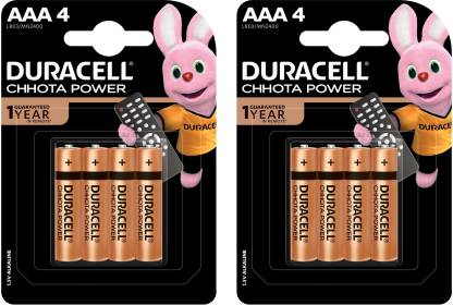 DURACELL CHHOTA POWER ALKALINE AAA BATTERIES ( Pack of 2 ) 8 Pcs Battery  (Pack of 8)