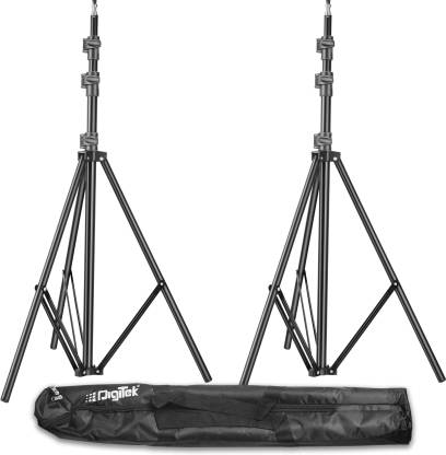 DIGITEK Lightweight & Portable 9 Feet Aluminum Alloy Studio Light Stand | For Videos | Portrait | Photography Lighting |2 Set Of Stands |And Carry Bag Included. (DLS 009FTK) Tripod  (Black, Supports Up to 5000 g)