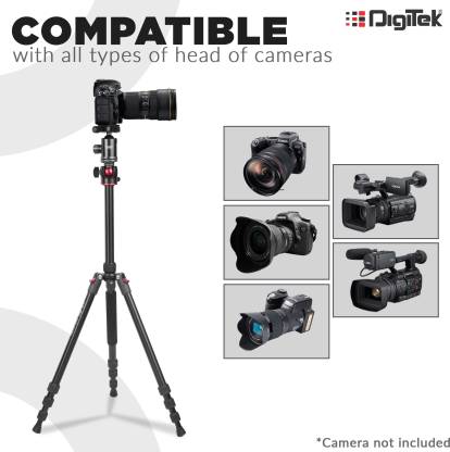 DIGITEK DTR 520 BH Professional Aluminum Tripod Cum Monopod | With Swivel Pan Head, Dv video Camcorder | Maximum Operating Height: 4.95 Feet | Maximum Load Upto: 7kgs (Black) (DTR 520 BH) Tripod  (Black, Supports Up to 7000 g)