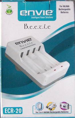 Envie Bettle ECR-20 |Combo With| 4xAA 2100 Ni-MH rechargeable Camera Battery Charger  (White)