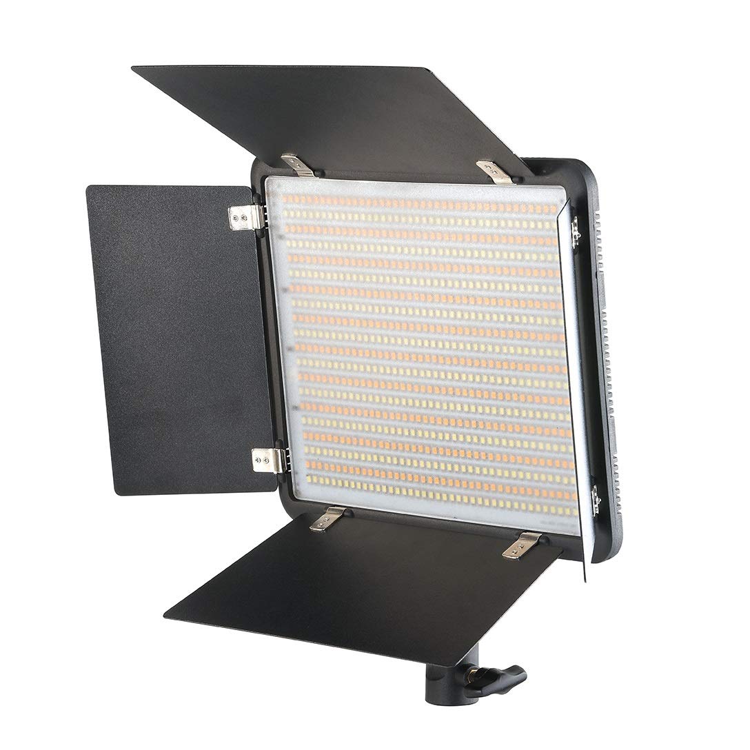 Simpex LED-800 with Barndoor – Professional LED Panel for Videography and Photography with AC Adapter