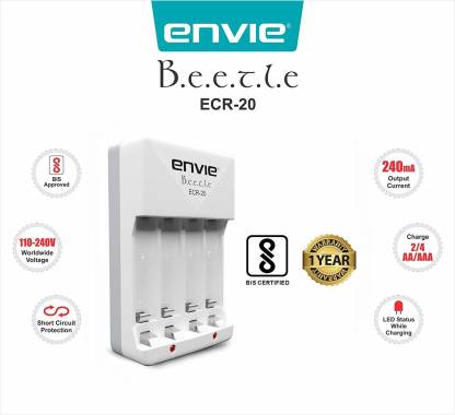 Envie ECR-20 Bettle Camera Battery Charger  (White)