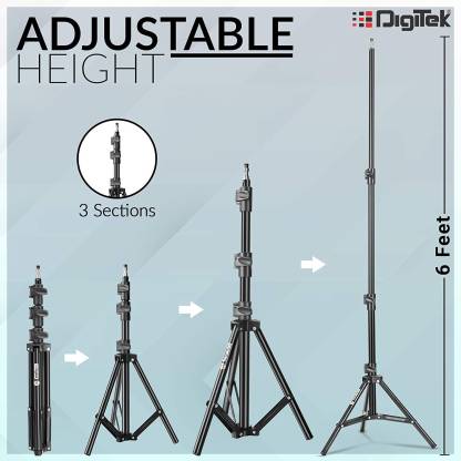 DIGITEK (DLS-006FT) Lightweight & Portable 6 Feet Aluminum Alloy Studio Light Stand | for Videos | Portrait | Photography Lighting | Ideal for Outdoor & Indoor Shoots with Carry Bag Tripod  (Black, Supports Up to 4000 g)