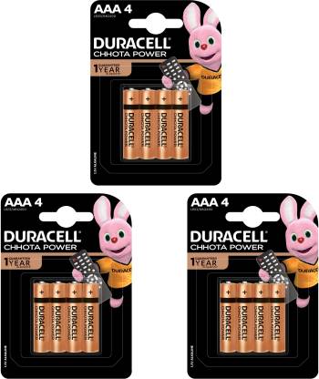 DURACELL CHHOTA POWER ALKALINE AAA BATTERIES ( Pack of 3 ) 12 Pcs Battery  (Pack of 12)