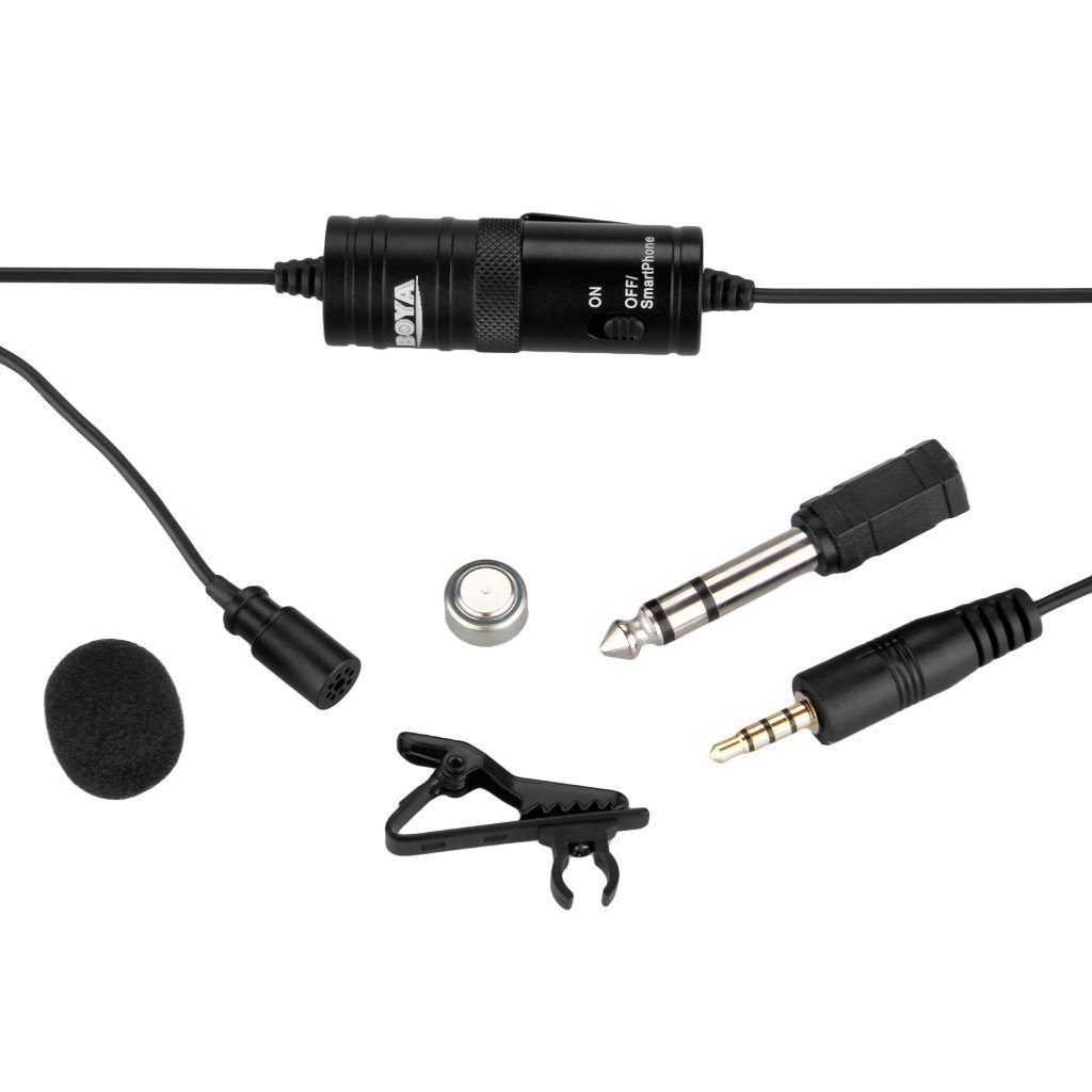 Boya by - M1 Lavalier Microphone Lapel Clip-on Microphone, Omnidirectional Electret Condenser Mic, TRRS 3.5mm Jack, 6.7 Meter EXTREME-LONG Cable, for Smartphones, DSLR, Camcorders