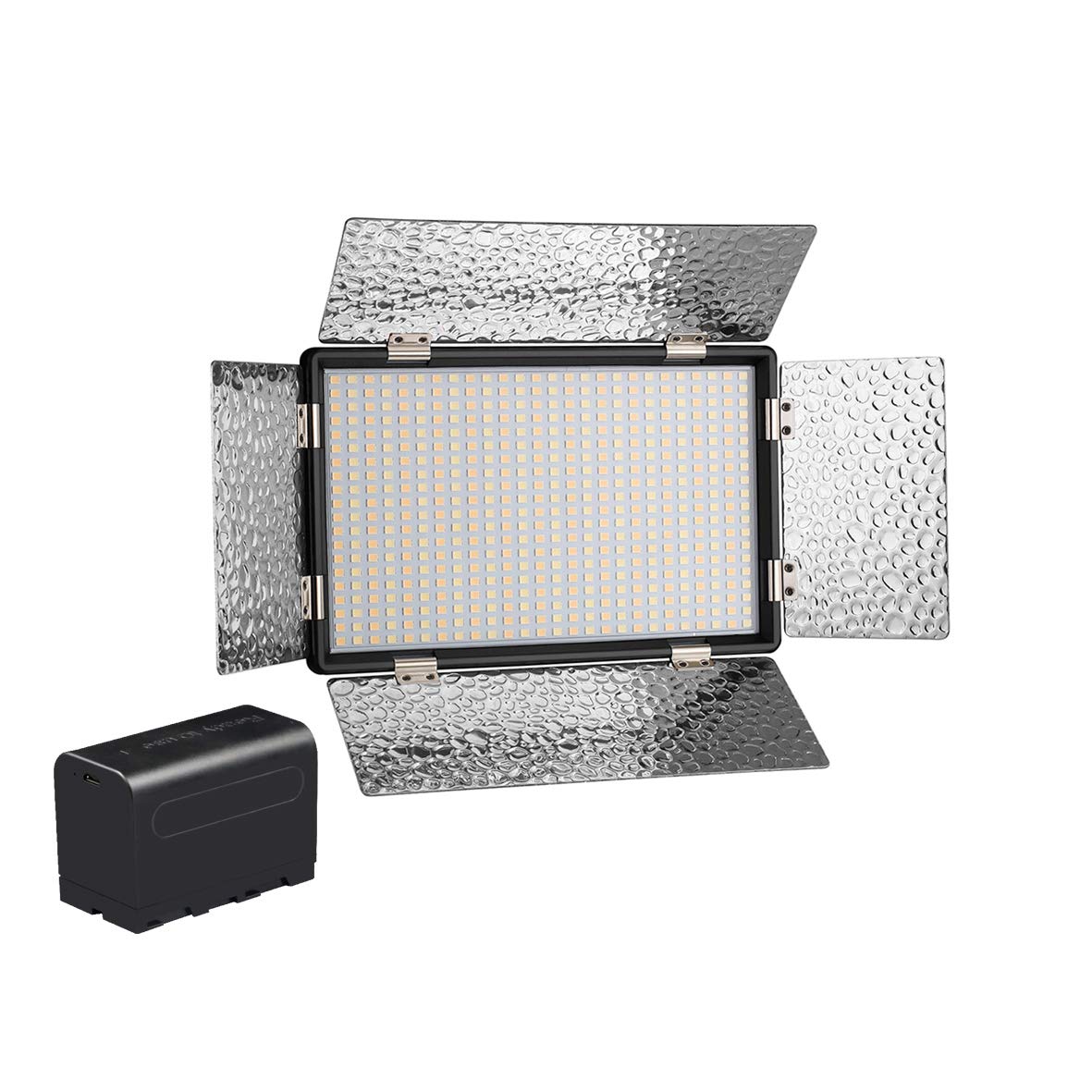 DIGITEK Bi-color LED D520B Video Light | Dimmable Light with 4 Detachable Barndoor | Compatible with Tripods, Monopods, Cameras, Table stand & Camcorder | For YouTube Video , Product Photography, Makeup shoot and more (LED D520B COMBO)