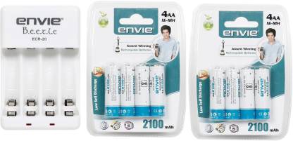 Envie ECR-20 WITH 2100 8PL Camera Battery Charger  (White)